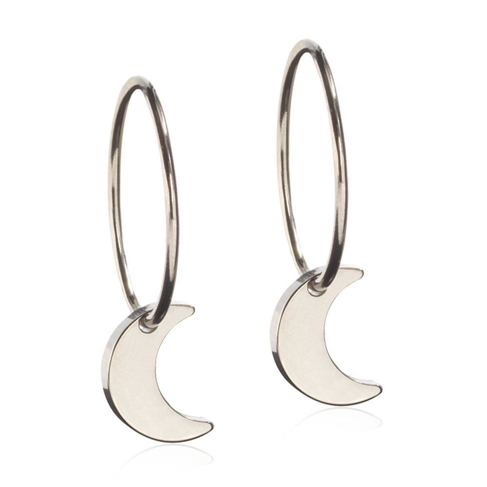 Blomdahl EJ NT Ear Ring Pendant 8 mm, Moon