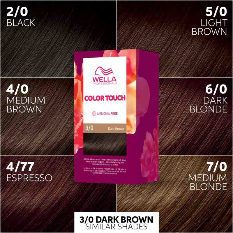Wella Color Touch Kit Naturals Dark Brown 3/0, 130 ml - Image 3