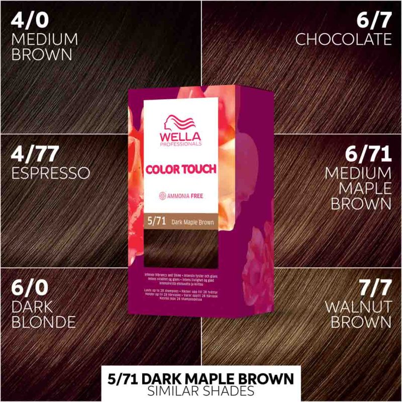 Wella Color Touch Kit Deep Brown Dark Maple Brown 5/71, 130 ml - Image 3
