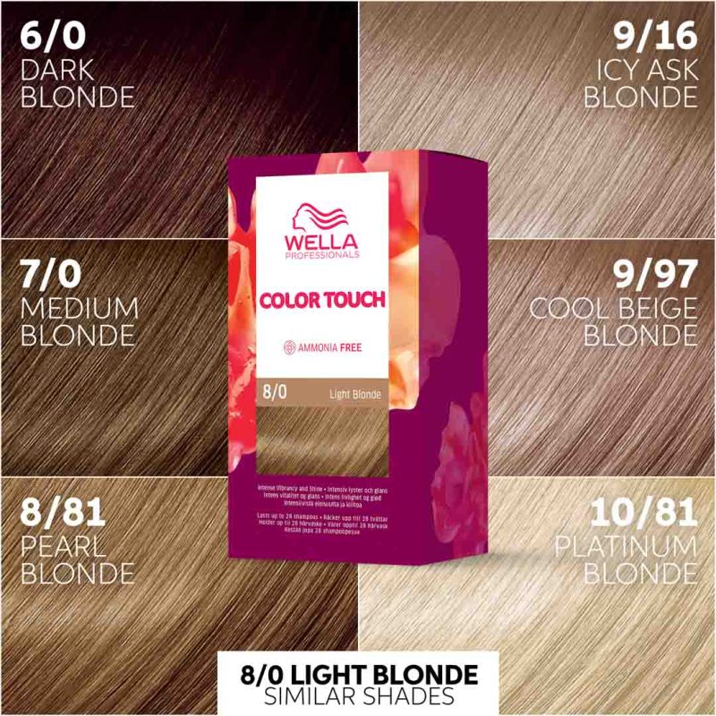 Wella Color Touch Kit Pure Naturals Light Blonde 8/0, 130 ml - Image 3