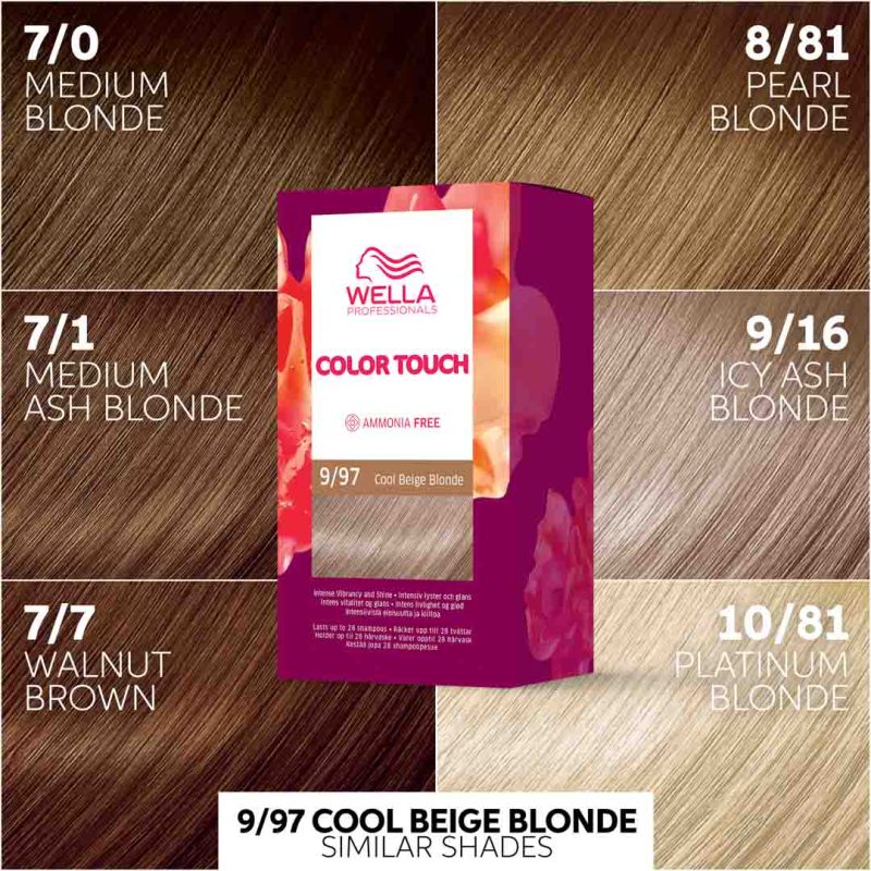 Wella Color Touch Kit Rich Natural Cool Beige Blonde 9/97, 130 ml - Image 2
