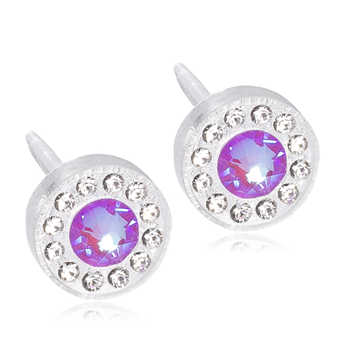 Blomdahl EJ MP Brilliance Halo 6 mm, Crystal/Shiny Violet
