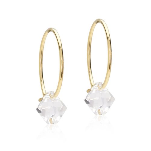 Blomdahl EJ GT Ear Ring 14 mm, Bicone 6 mm, Crystal