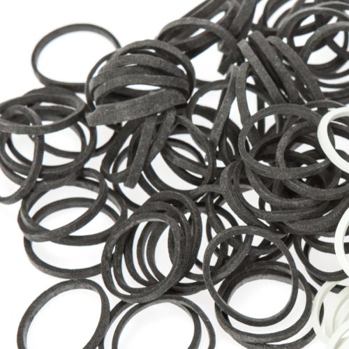 Gummiband, mini, 500 st, svart