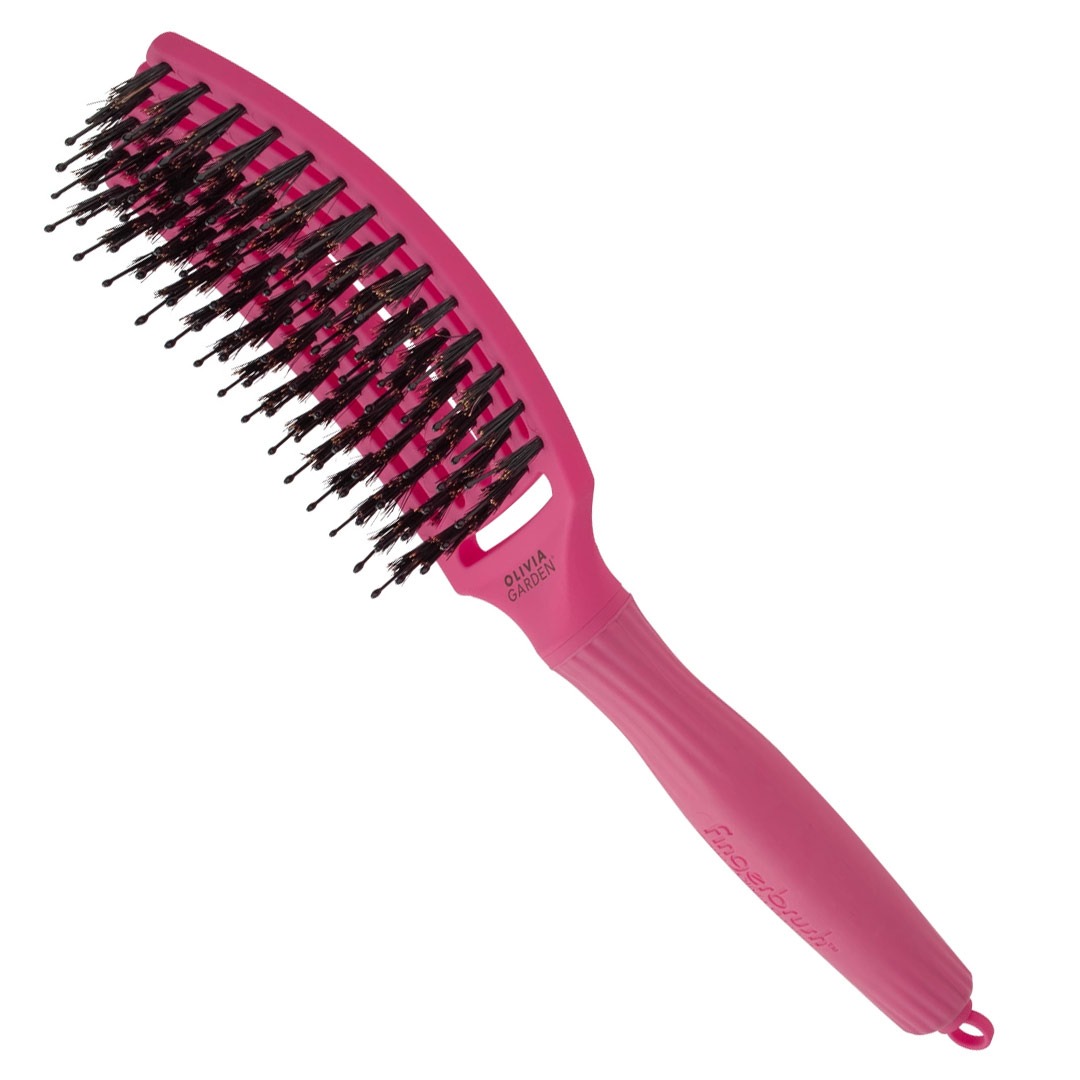 Olivia Garden Fingerbrush Care ionic Boar&Nylon Hot Pink, M - Image 2