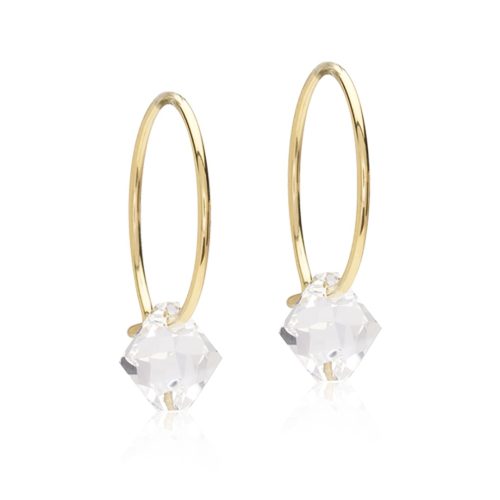 Blomdahl EJ GT Ear Ring 14 mm, Bicone 6 mm, Crystal