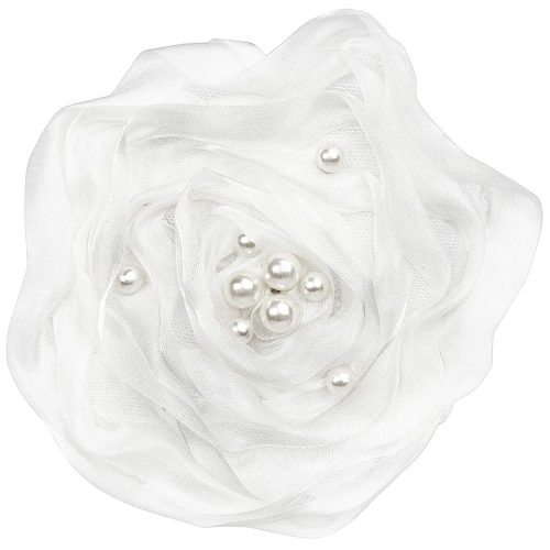 Hårsmycke, Vit blomma m.pärlor, Belgal
