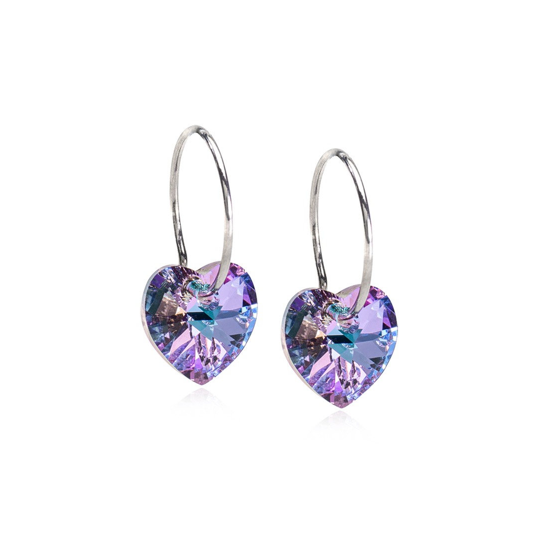Blomdahl EJ NT Ear Ring 14 mm, Heart 10 mm, Lilac