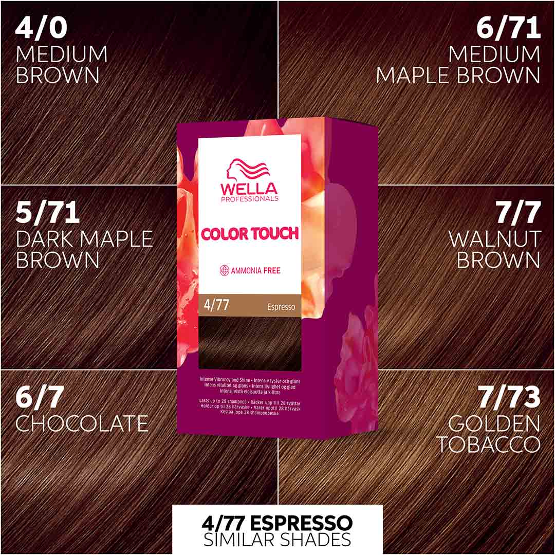 Wella Color Touch Kit Deep Brown Espresso 4/77, 130 ml - Image 3